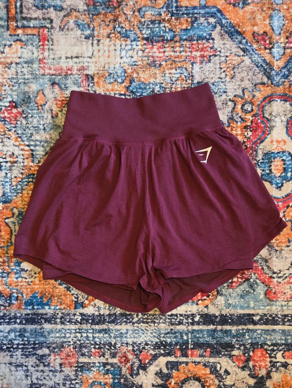 Gymshark Vital Seamless 2.0 2-IN-1 Shorts Baked Maroon Marl Medium